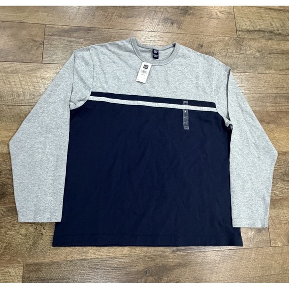 GAP Other - NWT Vintage Y2k GAP Two Toned Blank Crewneck Sweatshirt Grey Navy Blue Large '02